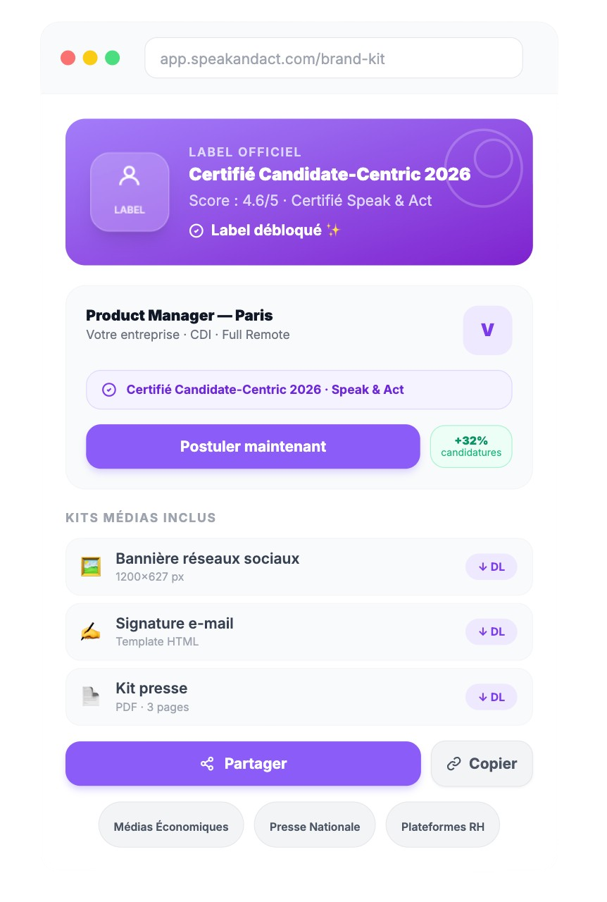 Diffusion du label Best Candidate Experience sur les offres d'emploi